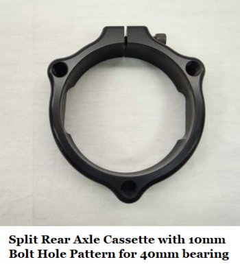 Rear Axle Cassettes - Split 10mm for 40mm Bearing